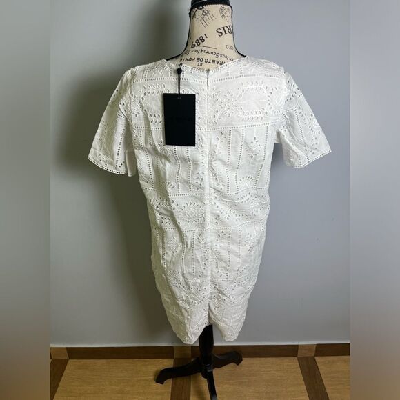 The Kooples Floral White Embroidered Dress Size 3= Size L = US 8 - Picture 4 of 12